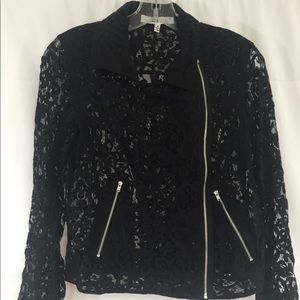 Robbi + Nikki Black Lace Zip Up Moto Jacket